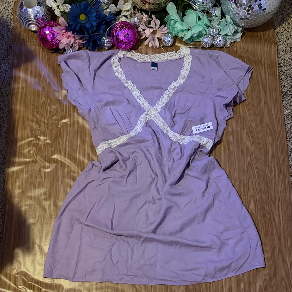 Lavender with Lace Trim Dress